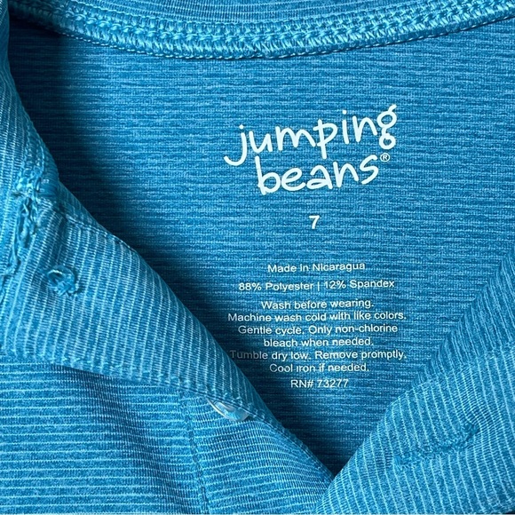 Jumping Beans Teal Polo Shirt for boys size 7 blue - Picture 3 of 4